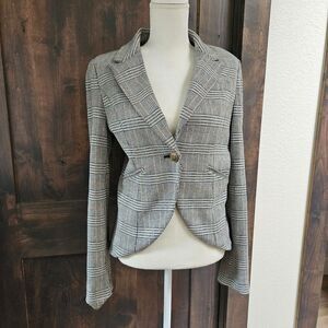 Amanda & Chelsea Black and White Plaid Blazer